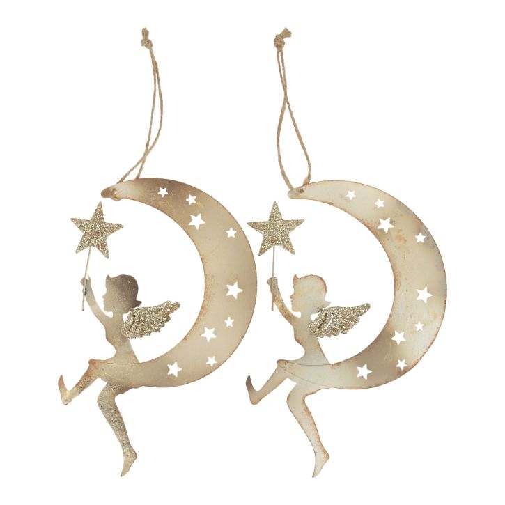 Product Angel pendant star Christmas decoration to hang H19cm 2pcs