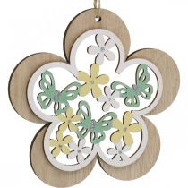 Product Butterfly to hang, wooden pendant flower, spring decoration with glitter H11/14.5cm 4pcs