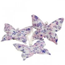 Product Deco butterflies metal deco hanger purple 12×10cm 3pcs