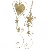 Product Christmas decoration pendant Christmas golden heart star 4pcs