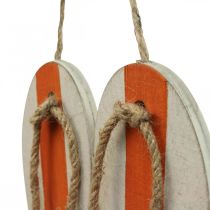 Product Decorative Flip Flops Hanging Decoration Maritime Orange/Blue H15cm 3 Pcs