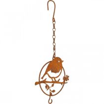 Product Metal bird for hanging, feeding place, bird with hook patina 11.5×13cm