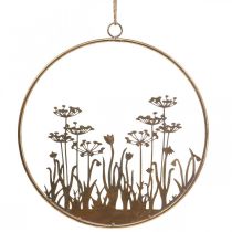 Wall decoration flowers metal decoration for hanging gold antique Ø38cm