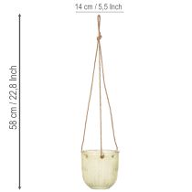 Product Hanging glass pot, decorative glass pot, retro style, green/brown, 14.5cm, 2 pieces