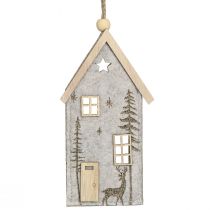 Product House for hanging Christmas felt decoration beige 15cm 6 pcs