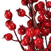 Product Rosehip Decoration Artificial Decorative Branches Red L62cm 3pcs