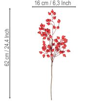Product Künstlicher Rosehip-Zweig mit glänzenden roten Beeren, 62cm