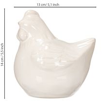 Product Chicken figurine, glossy glazed, for modern home decor, 17cm, 2 pieces