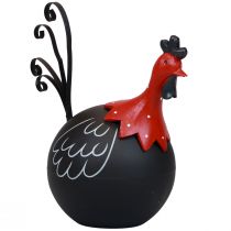 Product Rooster Easter decoration metal decoration chicken black red H13.5cm