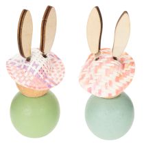 Product Wooden Easter Bunny Figurines, Easter Table Decoration, Cute Bunny Figurines, Spring Decoration, 9cm, 8 Pieces