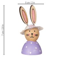 Product Easter bunny table decoration for spring, decorative bunnies with hats, 7cm, 9 pieces