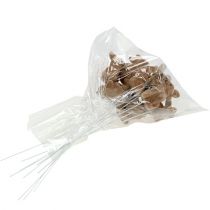 Product Rabbit flocked on wire brown 4cm - 6cm 12 pcs