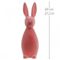 Product Decorative Easter Bunny, Flocked Orange Apricot, H69cm