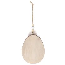 Product Wooden Easter Eggs for Hanging, White and Black, 10cm, 6 Pieces