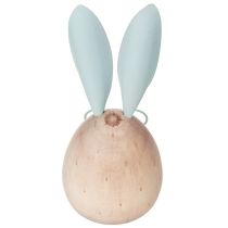 Product Wooden rabbit decorative figures with faces for playful accents on tables and shelves, 14cm, 3 pieces