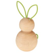 Product Wooden Bunny Decorative figurines with coloured wire ears for modern Easter decor 11cm 4 pieces