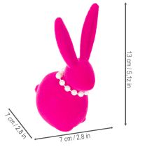 Product Easter bunny decorative figure with pearl necklace, perfect for living room or bedroom, 13cm, 4 pieces