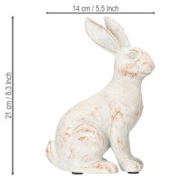 Product Rabbit sitting decorative rabbit artificial stone white brown 15.5x8.5x22cm