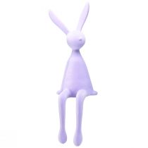 Product Shelf sitter rabbit, flocked, sitting Easter bunny, lilac, 56cm