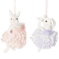 Product Ballerina bunny pendants, a highlight for Easter branches or Christmas trees, 12cm, 2 pieces