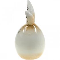 Product Easter bunny ceramic white egg decorative figure rabbit Ø6cm H11.5cm
