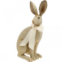 Easter bunny sitting with bow polyresin table decoration Easter H30cm