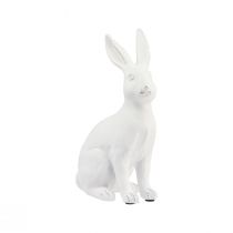 Product Sitting Rabbit Decoration Rabbit Easter Decoration White Artificial Stone H22cm