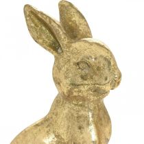 Product Bunny gold decoration sitting antique look Easter Bunny H12.5cm 2pcs