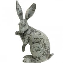 Rabbit in concrete look, garden decoration with gold accents Spring Shabby Chic H31cm