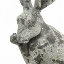Rabbit in concrete look, garden decoration with gold accents Spring Shabby Chic H31cm