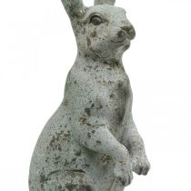 Easter bunny in concrete look, spring decoration with gold accents, garden figure vintage look H42cm