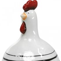 Product Decorative chicken black and white striped ceramic figure Easter H17cm 2pcs
