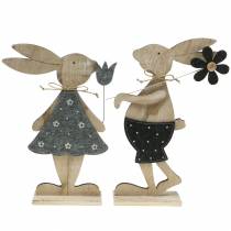 deco figurine wood bunny Felt 30 / 31,5cm 2pcs