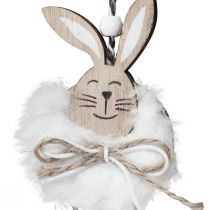 Product Rabbit decoration wooden rabbits for hanging natural white 5cm×12cm 6pcs