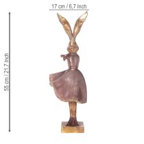 Product Decorative rabbit figurine in a dress for stylish spring and Easter decoration, 55cm