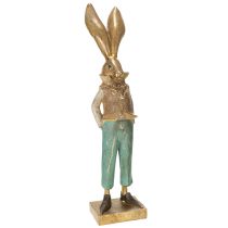 Product Rabbit figurine in outfit for harmonious seasonal home accents 53cm