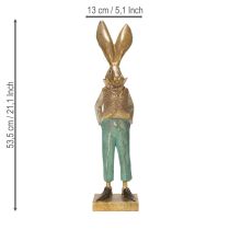 Product Rabbit figurine in outfit for harmonious seasonal home accents 53cm