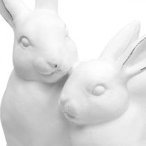 Mother bunny with child vintage look ceramic white 15.5×15×18cm