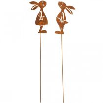 Product Garden decoration rust rabbit decorative plug Easter 8×16cm 2pcs (1pair)