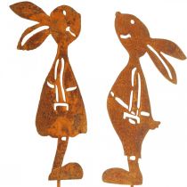 Product Garden decoration rust rabbit decorative plug Easter 8×16cm 2pcs (1pair)