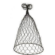 Product Wire hood, decorative bell, trellis made of metal Brown H25cm Ø16cm