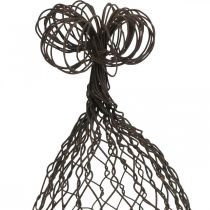 Wire hood, decorative bell, trellis made of brown metal, patina H25cm Ø16cm