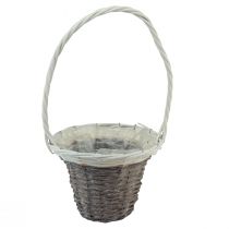 Handle basket willow grey white Ø29cm H50cm
