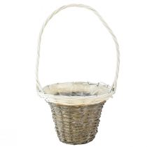 Product Handle basket wicker basket grey white Ø25 H45cm