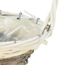 Product Handle basket wicker basket grey white Ø25 H45cm