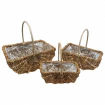 Product Handle basket rectangular nature 34×26/29×20/24×15cm set of 3