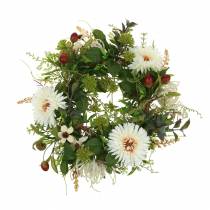 Autumn wreath chrysanthemum white Ø30cm