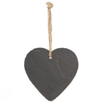 Product Heart made of slate Slate heart for hanging Black 10cm 6pcs