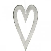Product Decorative heart for hanging silver aluminum wedding decoration 22 × 12cm