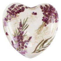 Product Heart decoration ceramic decoration lavender vintage stoneware 10.5cm